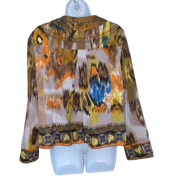 Life Style Beaded Artsy Multi Colored Wood Button Jacket - Women’s Medium - Picture 11 of 12